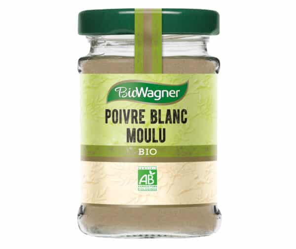 Poivre blanc moulu bio - Flacon verre - BioWagner