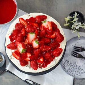 cheesecake fraises lavande